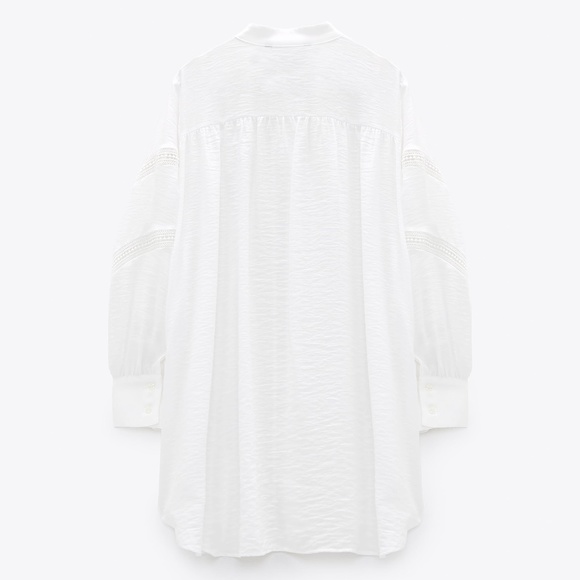 Zara lace insert long shirt S New - Picture 5 of 15
